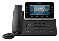 Yealink desk phone with a large colour screen